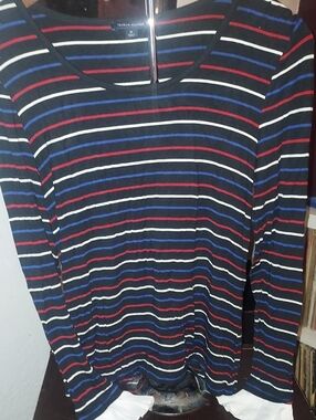 Tommy Hilfiger Black Striped Long-Sleeve Tee - Blue, Red & White
